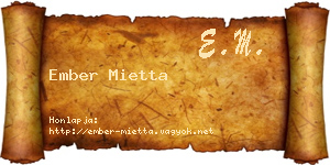 Ember Mietta névjegykártya